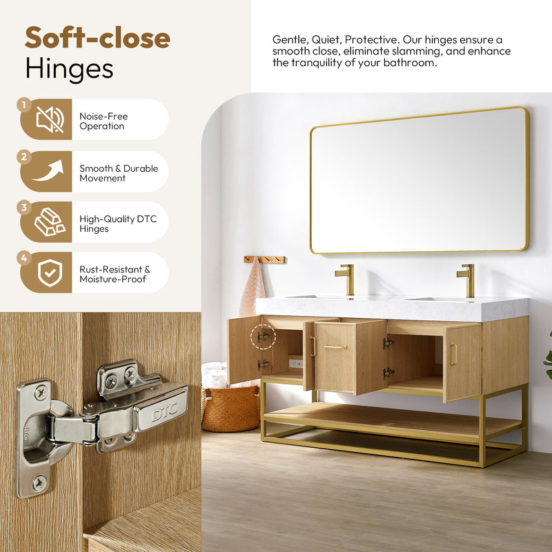 Vinnova 709360M-DO-GW Vittoria 60M" Double Sink Bath Vanity in Dark Oak - view 11