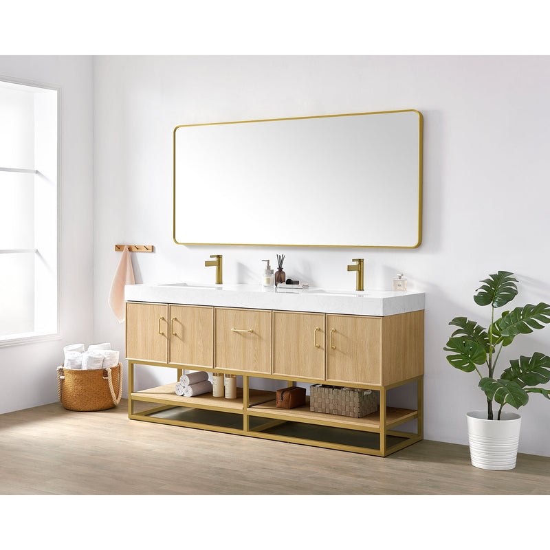 Vinnova 709372-DO-GW Vittoria 72" Double Sink Bath Vanity in Dark Oak - view 5