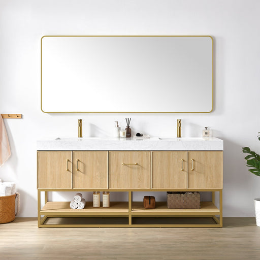 Vinnova 709372-DO-GW Vittoria 72" Double Sink Bath Vanity in Dark Oak