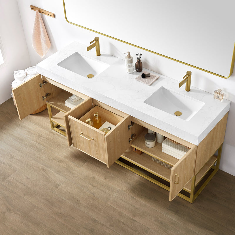 Vinnova 709372-DO-GW Vittoria 72" Double Sink Bath Vanity in Dark Oak - view 3