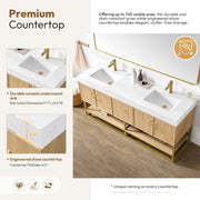 Vinnova 709372-DO-GW Vittoria 72" Double Sink Bath Vanity in Dark Oak - view 8