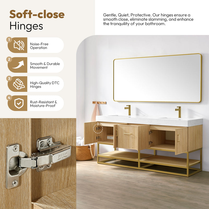 Vinnova 709372-DO-GW Vittoria 72" Double Sink Bath Vanity in Dark Oak - view 10