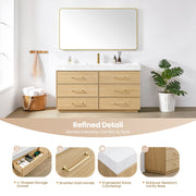 Vinnova 709760-DO-GW Turin 60" Single Sink Bath Vanity in Dark Oak - view 9