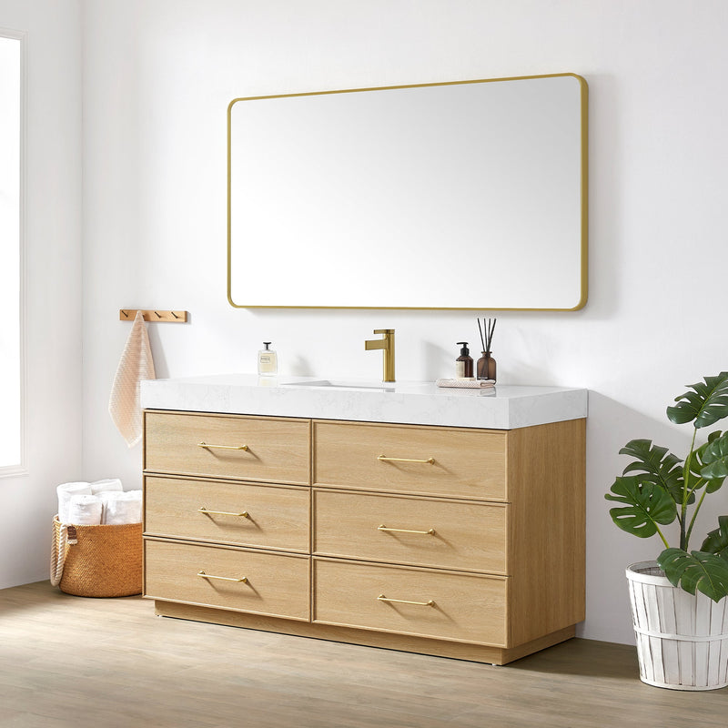 Vinnova 709760-DO-GW Turin 60" Single Sink Bath Vanity in Dark Oak - view 2