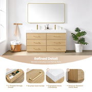 Vinnova 709760M-DO-GW Turin 60M" Double Sink Bath Vanity in Dark Oak - view 10