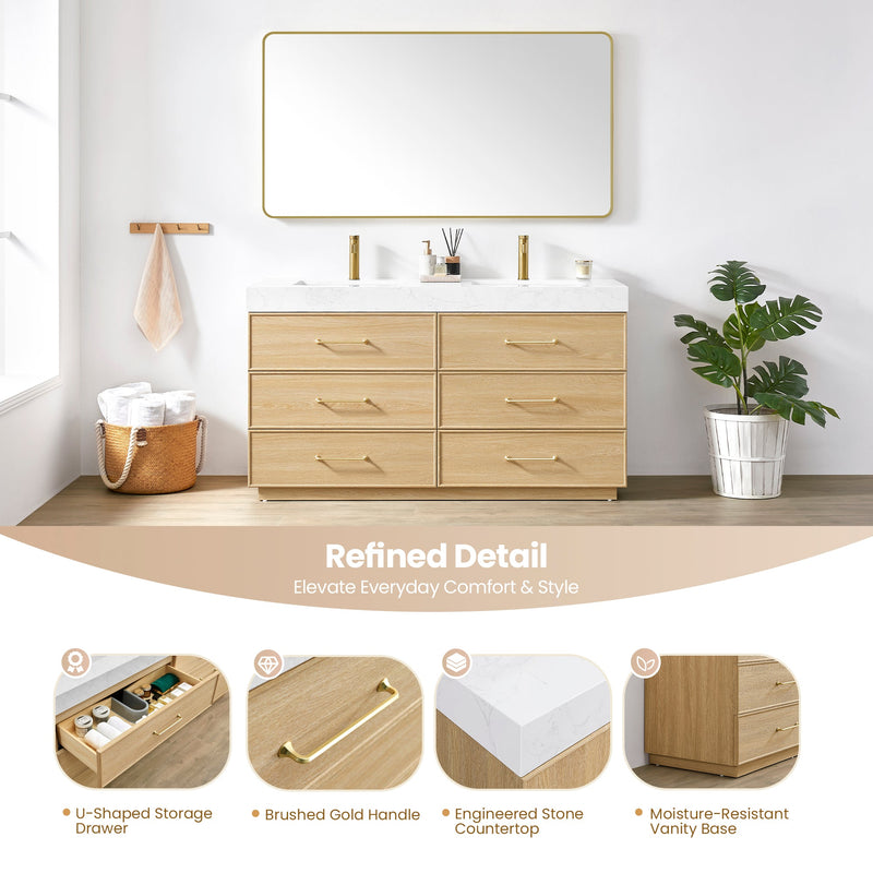 Vinnova 709760M-DO-GW Turin 60M" Double Sink Bath Vanity in Dark Oak - view 10