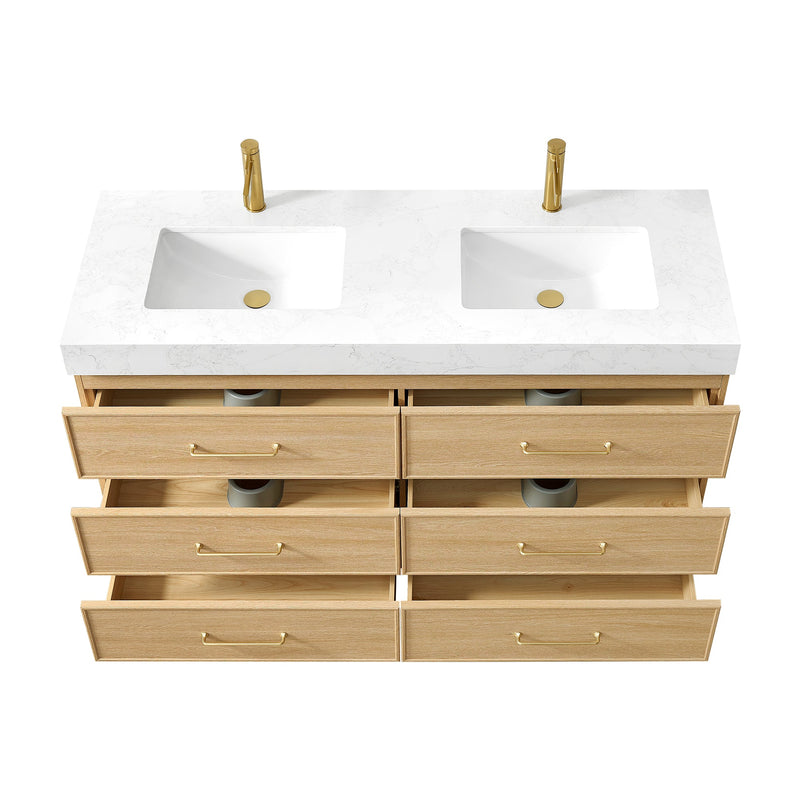 Vinnova 709760M-DO-GW Turin 60M" Double Sink Bath Vanity in Dark Oak - view 17