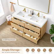 Vinnova 709760M-DO-GW Turin 60M" Double Sink Bath Vanity in Dark Oak - view 9