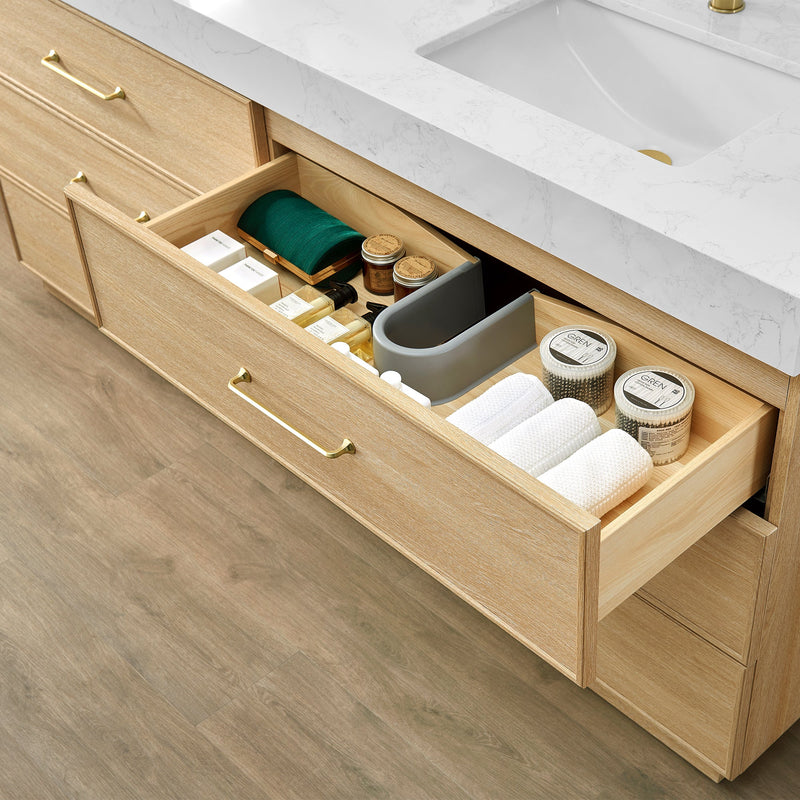 Vinnova 709760M-DO-GW Turin 60M" Double Sink Bath Vanity in Dark Oak - view 6