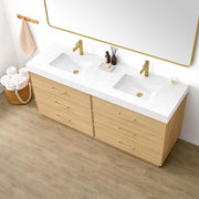 Vinnova 709772-DO-GW Turin 72" Double Sink Bath Vanity in Dark Oak - view 3