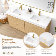 Vinnova 709772-DO-GW Turin 72" Double Sink Bath Vanity in Dark Oak - view 8