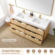 Vinnova 709772-DO-GW Turin 72" Double Sink Bath Vanity in Dark Oak - view 9