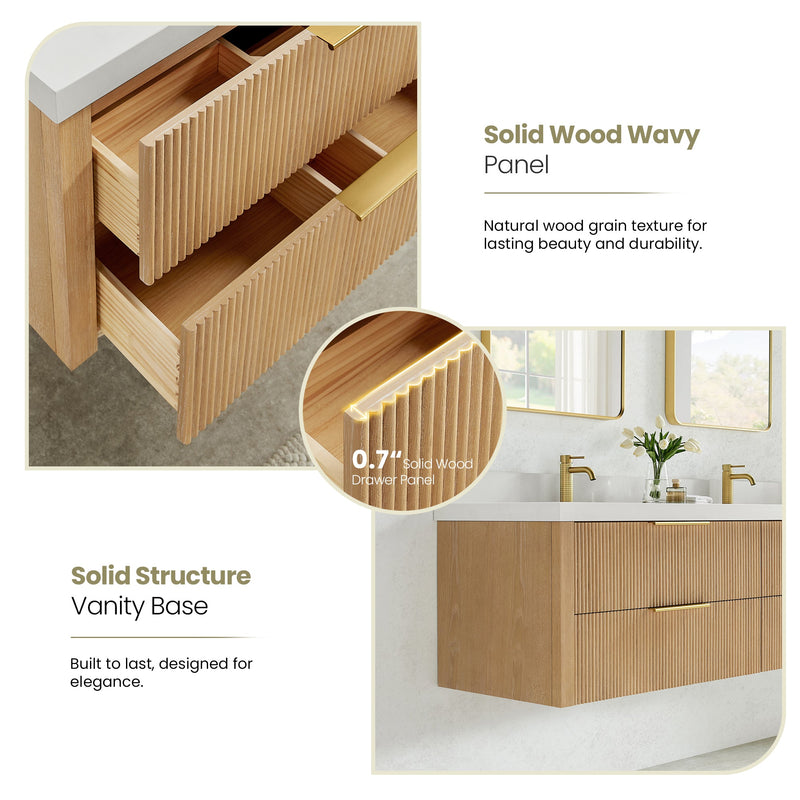 Vinnova 709930-WA-PQ Barcelona 30" Floating Single Bath Vanity in Washed Ash Grey