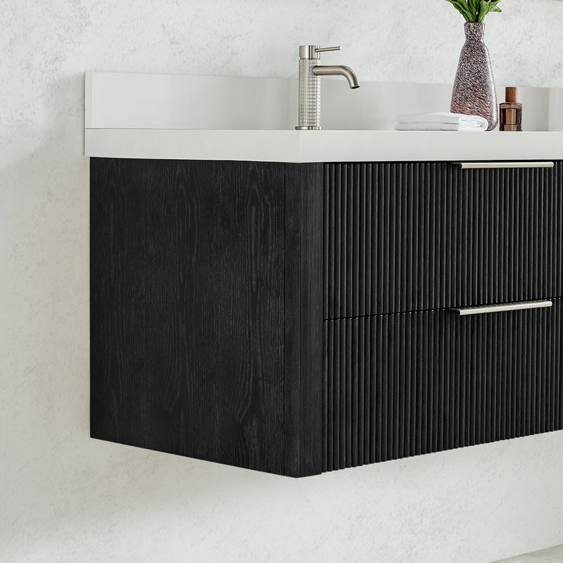 Vinnova 709936-OK-PQ Barcelona 36" Floating Single Bath Vanity in Oak Weathered Black