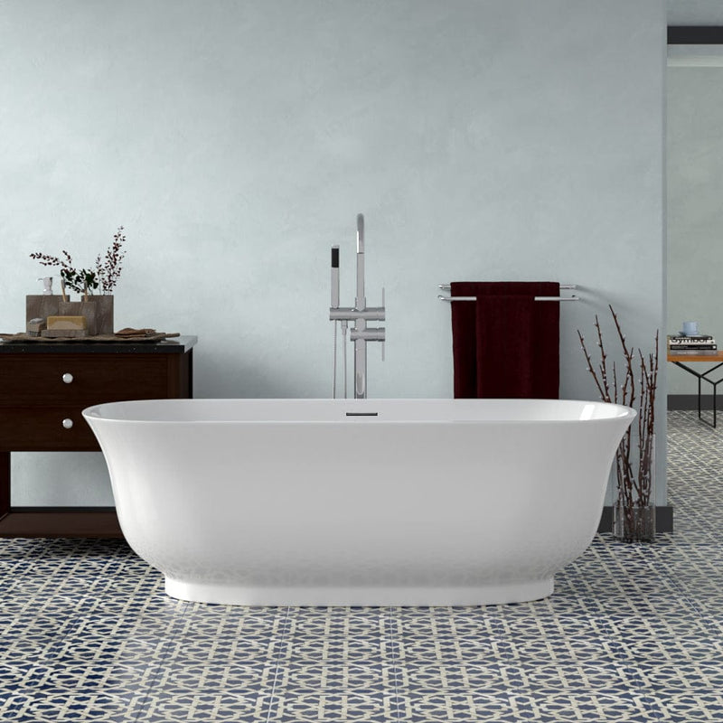 Magnus 148613 71" Extra Wide Burney Acrylic Freestanding Tub with Insulation