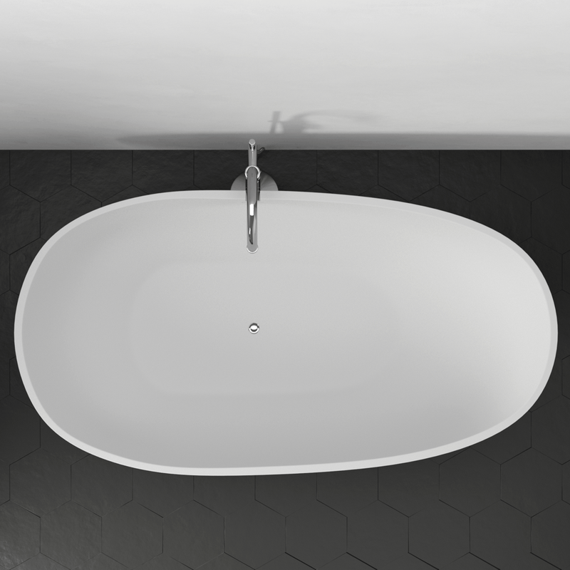 Magnus 110068 71" Madrid Solid Surface Stone Resin Freestanding Bathtub