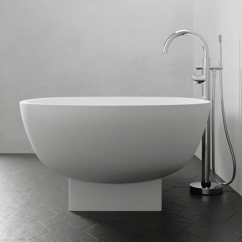 Magnus 110068 71" Madrid Solid Surface Stone Resin Freestanding Bathtub