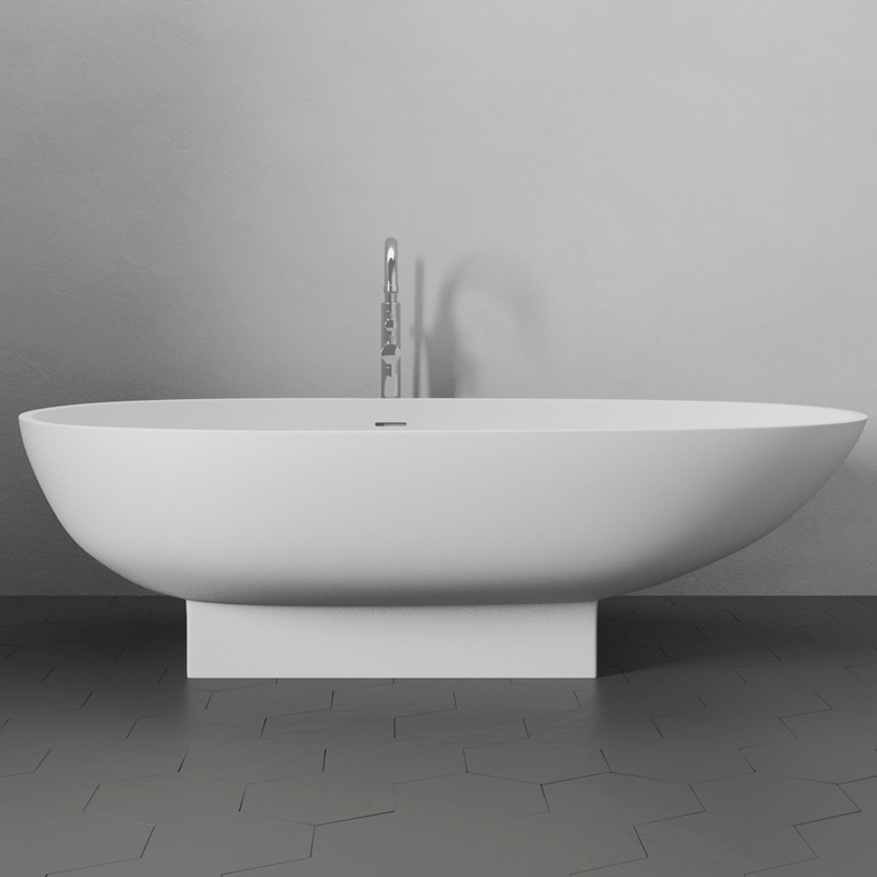 Magnus 110068 71" Madrid Solid Surface Stone Resin Freestanding Bathtub