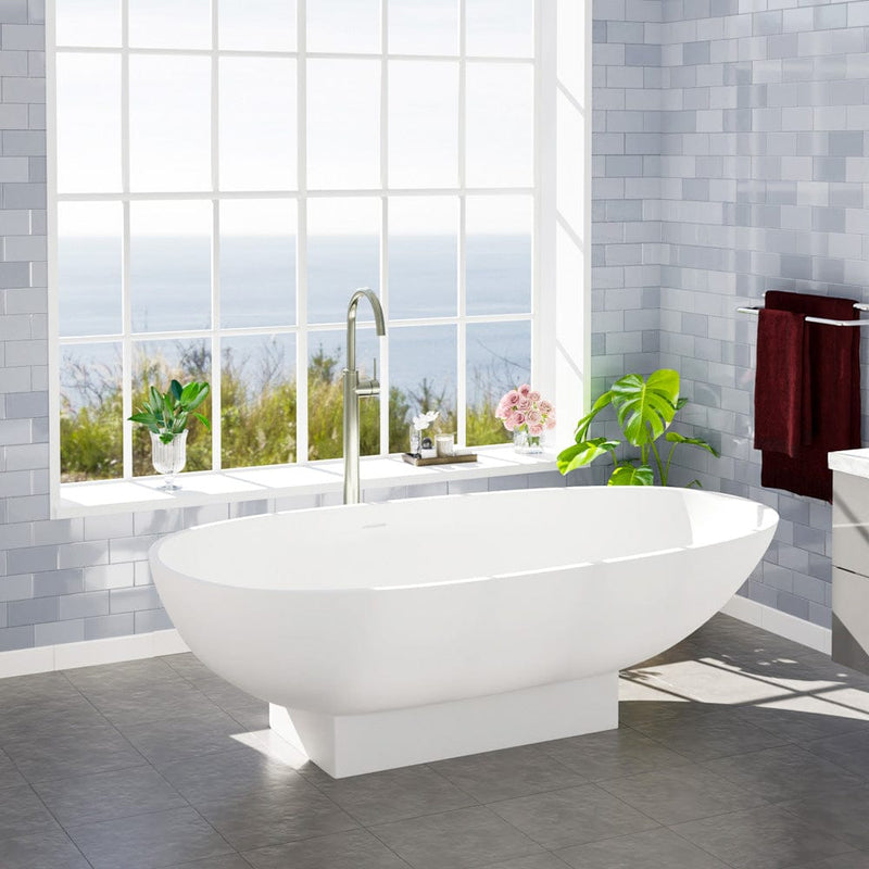 Magnus 110068 71" Madrid Solid Surface Stone Resin Freestanding Bathtub
