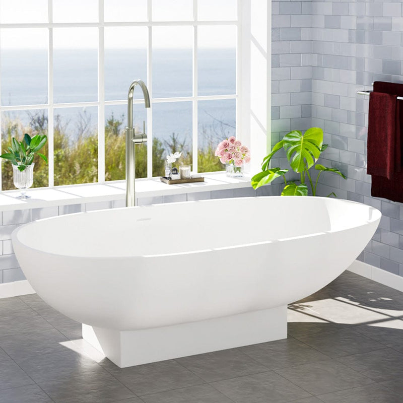 Magnus 110068 71" Madrid Solid Surface Stone Resin Freestanding Bathtub