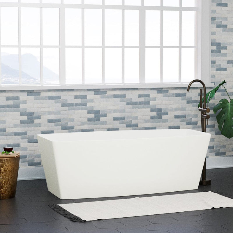 Magnus 132418 71" Morley Solid Surface Stone Resin Freestanding Bathtub