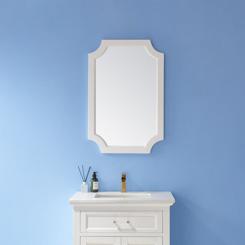 Vinnova 711024-MIR-PG Vinnova Grossetto 24" Irregular Farmhouse Bathroom / Vanity framed Wall Mounted Mirror in Paris Grey