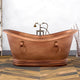Magnus 109965 72" Arcadia Copper Double-Slipper Roll-Top Pedestal Tub