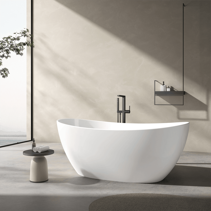 Magnus 158094 72" Bandon Solid Surface Stone Resin Freestanding Tub - Matte