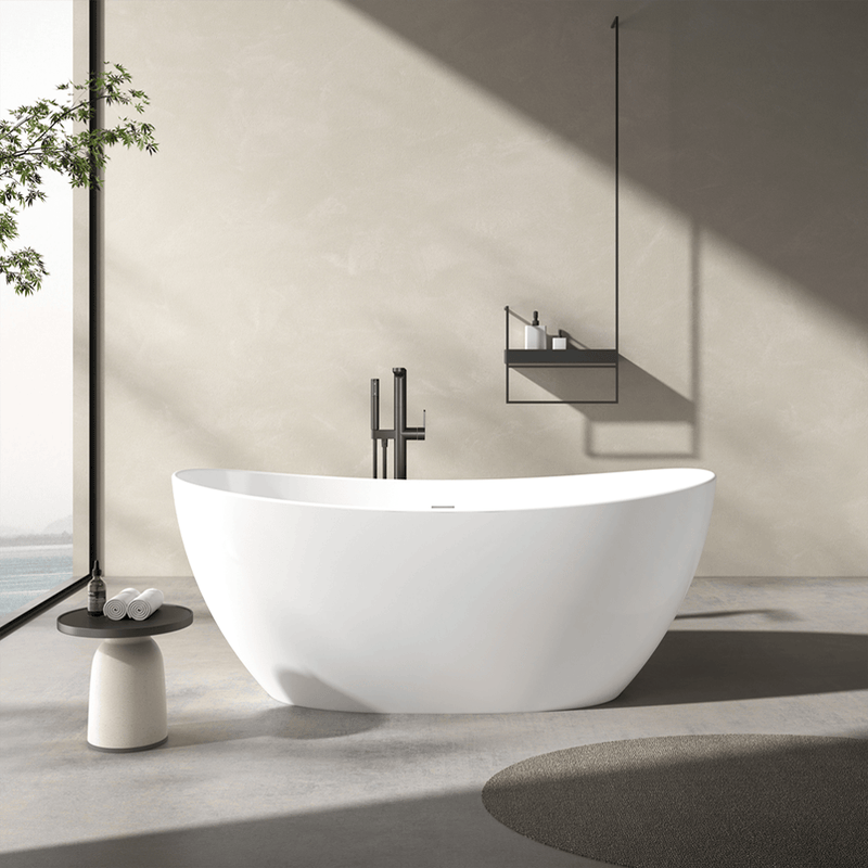 Magnus 158094 72" Bandon Solid Surface Stone Resin Freestanding Tub - Matte