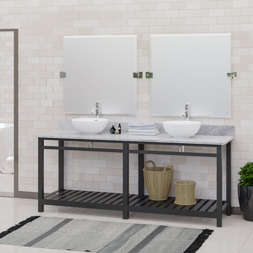 72" Bidley Steel Double Console with Towel Bar for Vessel Sinks