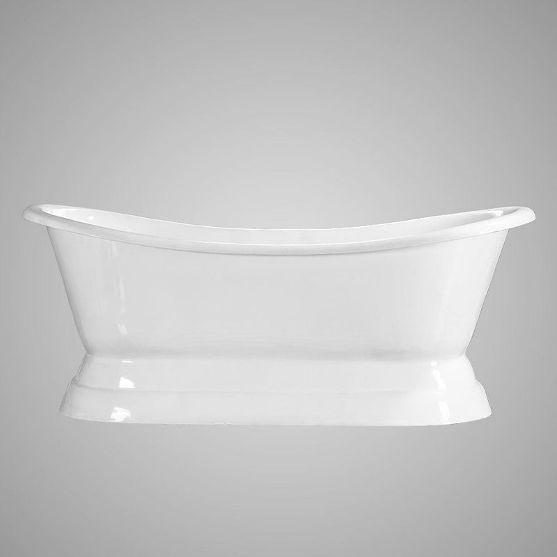 Magnus 145842 72" Conroe Cast Iron Double-Slipper Tub with Pedestal