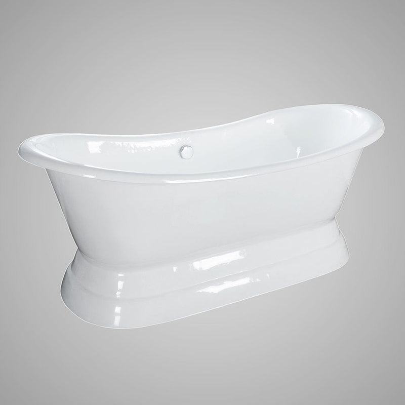 Magnus 145842 72" Conroe Cast Iron Double-Slipper Tub with Pedestal