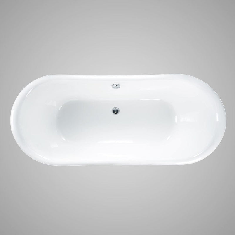 Magnus 145842 72" Conroe Cast Iron Double-Slipper Tub with Pedestal