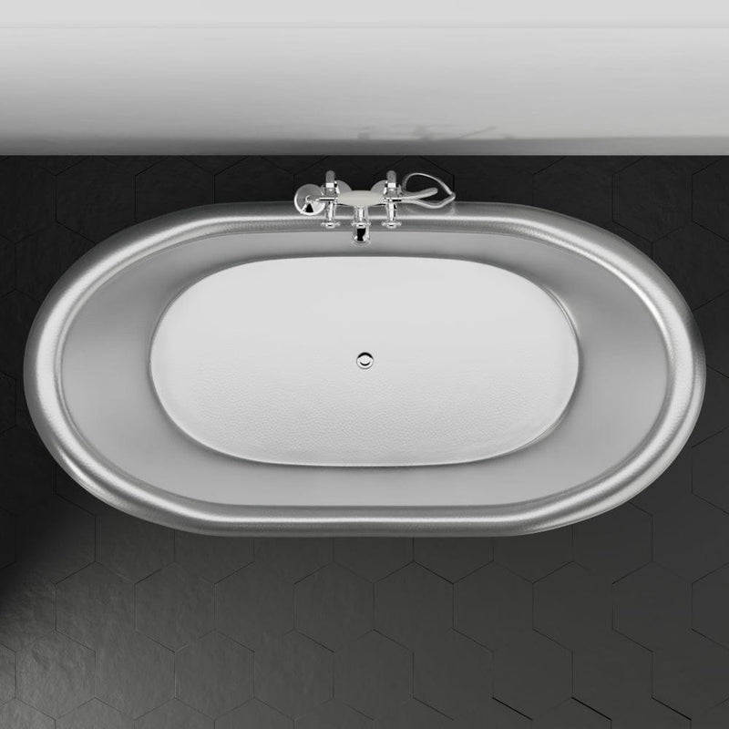 Magnus 109963 72" Findley Copper Double-Slipper Roll-Top Pedestal Tub - Nickel Interior