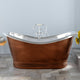 Magnus 109963 72" Findley Copper Double-Slipper Roll-Top Pedestal Tub - Nickel Interior
