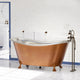 Magnus 139033 72" Forhaster Antique Copper Clawfoot Double-Slipper Tub - Nickel Interior