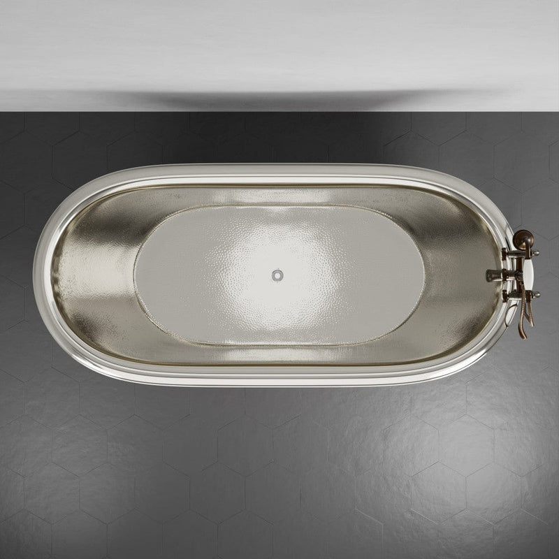 Magnus 139033 72" Forhaster Antique Copper Clawfoot Double-Slipper Tub - Nickel Interior