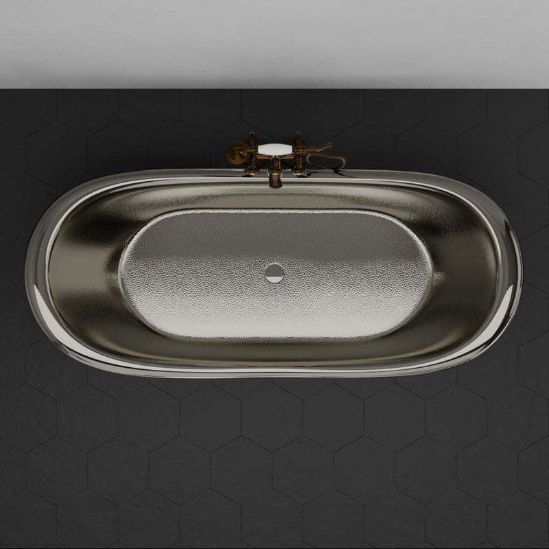 Magnus 157423 72" Francis Double Slipper Copper Pedestal Tub with Rings