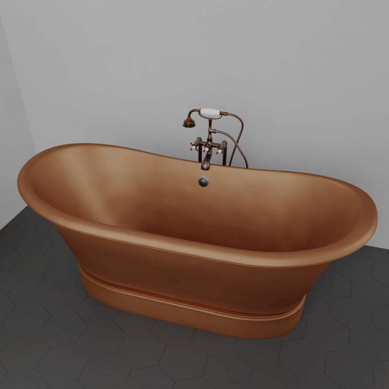 Magnus 109959 72" Gardena Copper Double-Slipper Roll-Top Pedestal Tub