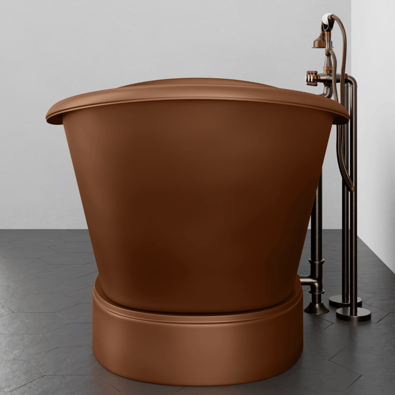 Magnus 109959 72" Gardena Copper Double-Slipper Roll-Top Pedestal Tub