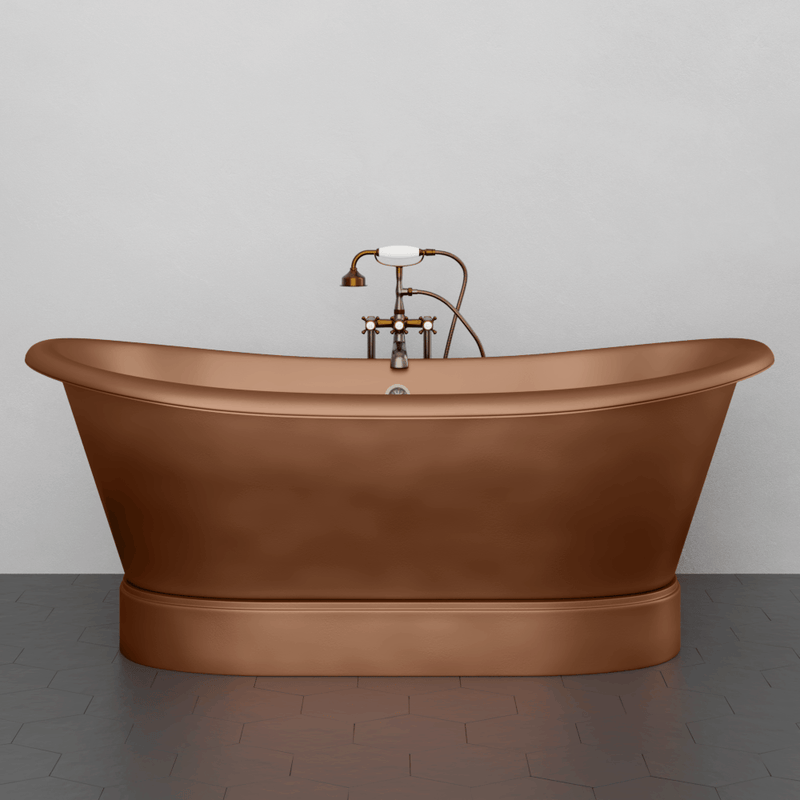 Magnus 109959 72" Gardena Copper Double-Slipper Roll-Top Pedestal Tub