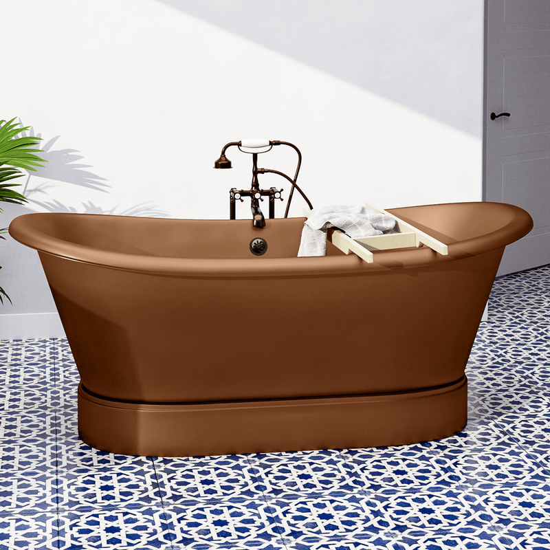 Magnus 109959 72" Gardena Copper Double-Slipper Roll-Top Pedestal Tub