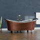 Magnus 157430 72" Kenlee Double Slipper Hammered Copper Clawfoot Tub with Rolled Rim