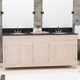 Magnus 138907 72" Mission Unfinished Red Oak Double Vanity for Undermount Sinks