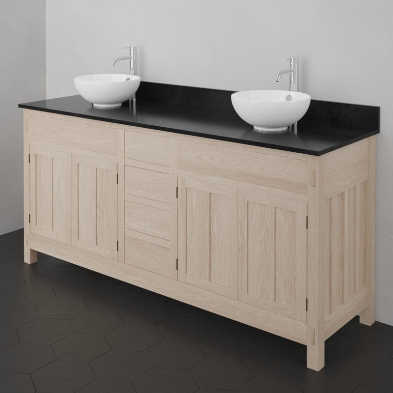 Magnus 138911 72" Mission Unfinished Red Oak Double Vanity for Vessel Sinks - 34" Height