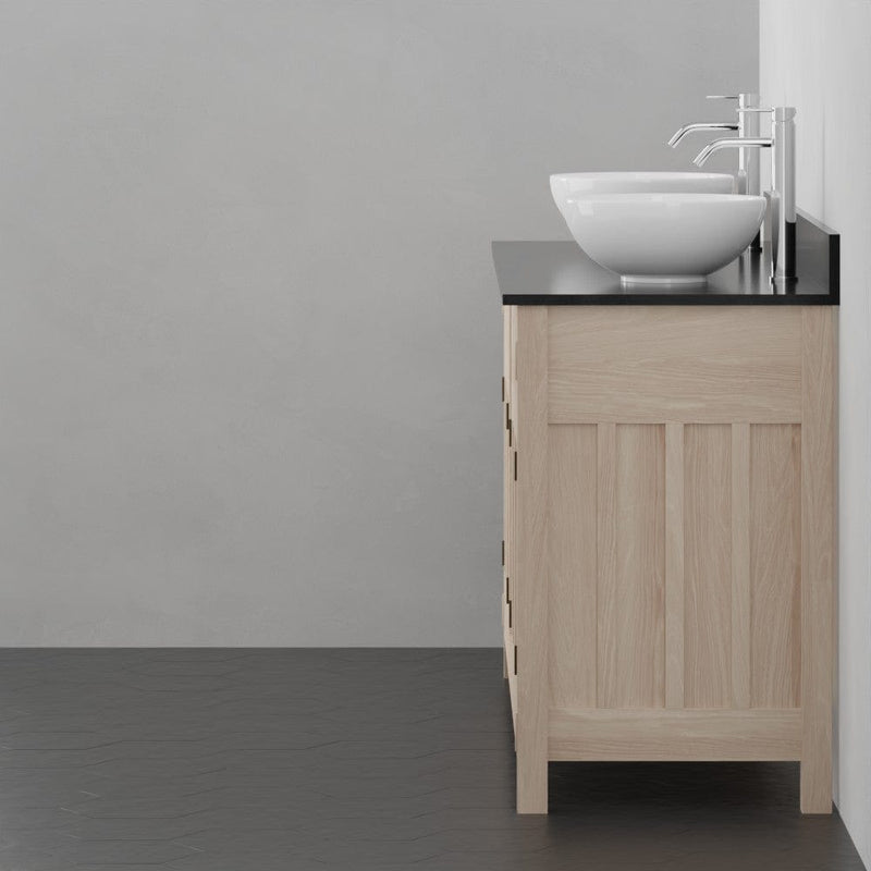 Magnus 138911 72" Mission Unfinished Red Oak Double Vanity for Vessel Sinks - 34" Height