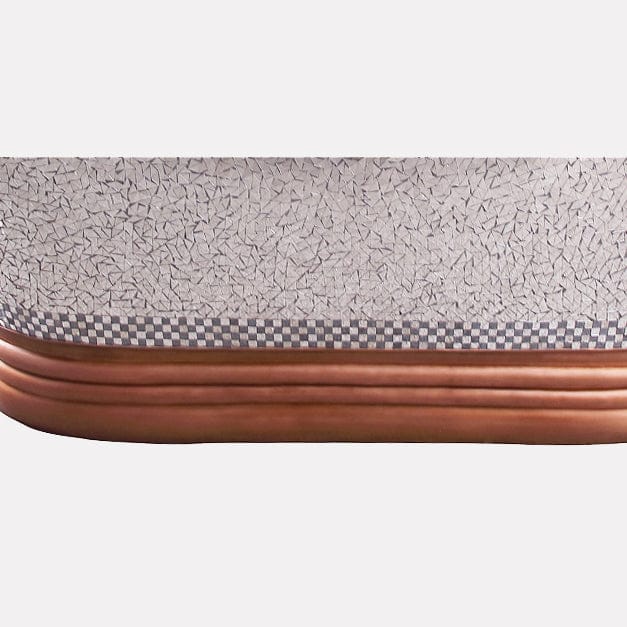 Magnus 109957 72" Pomona Copper Double-Slipper Mosaic Nickel-Plated Tub