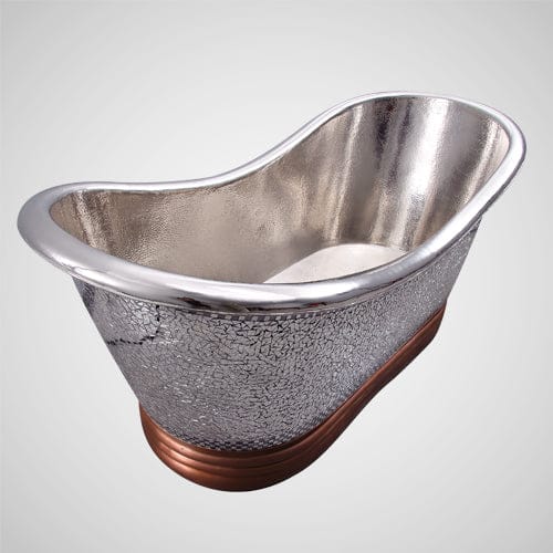 Magnus 109957 72" Pomona Copper Double-Slipper Mosaic Nickel-Plated Tub