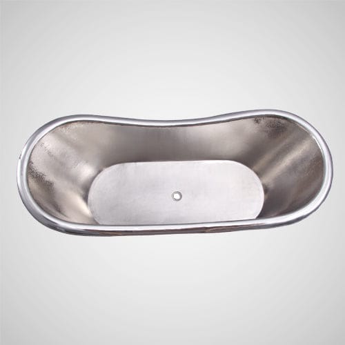 Magnus 109957 72" Pomona Copper Double-Slipper Mosaic Nickel-Plated Tub