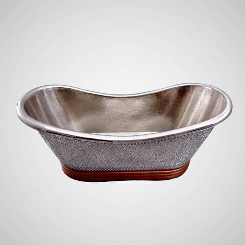 Magnus 109957 72" Pomona Copper Double-Slipper Mosaic Nickel-Plated Tub